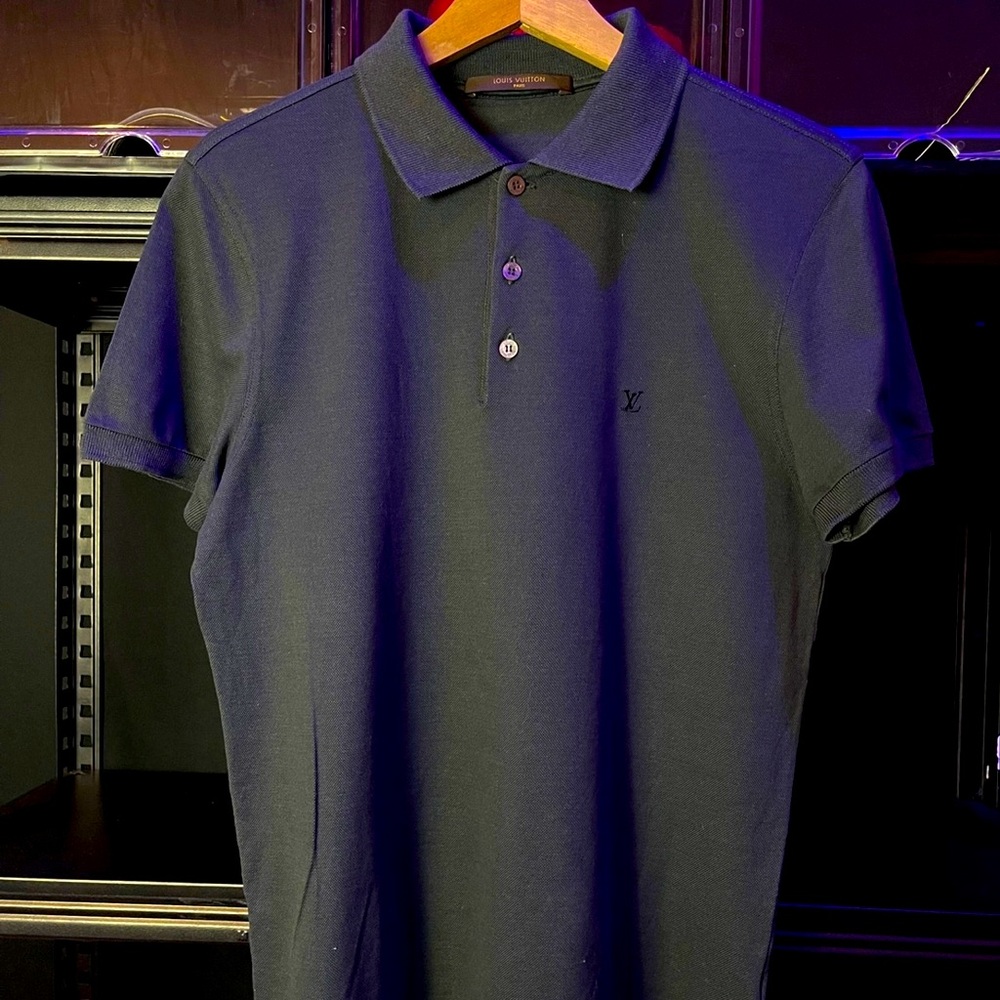 Authentic LOUIS VUITTON Black Polo Men Shirt